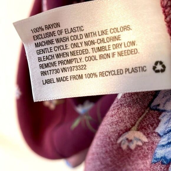 Xhilaration tie front square back peasant babydoll floral print tunic top L - Picture 6 of 7